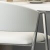Modern Bar Stools With Low Back And Arms And Durable Metal Frame (Set of 2) - Ivory - Image 6