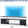 TV Stand LED Gaming Entertainment Center Media Storage Console Table With Large Side Cabinet For Living Room - Black - Image 3