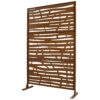 Outdoor & Indoor Metal Privacy Screen 76" H×48" W, Freestanding Decorative Screen For Deck Balcony Patio - Brown - Image 11