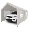 Carport, 10x20 Heavy Duty Portable Carport Garage Tent For Outdoor Storage Shelter - White - Image 4