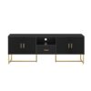 Modern TV Stand For TV Up To 70", TV Cabinet With 1 Drawer, 2 Cabinets And Metal Legs, Handles And Anti-Tip Device For Living Room - Black - Image 11