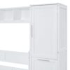 Queen Size Murphy Wall Bed With Closet And Drawers - White - Image 5