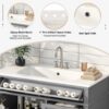 Bathroom Vanity With Top Sink, Modern Bathroom Storage Cabinet With 2 Drawers And A Tip-Out Drawer, Single Sink Bathroom Vanity - Gray - Image 5