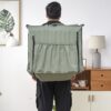 Foldable Portable Camping Chair With Carry Bag 14 Position Adjustable Recliner For Adults Cotton & Metal Frame For Outdoor Travel, Picnic, Or BBQ - Light Green - Image 16