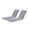 2 Piece Outdoor Chaise Lounge Chair Cushion Set, Replacement Seat Cushions For Patio Furniture - Blue Striped - Image 2