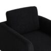 360° Modern Swivel Accent Chair Round Armchair, Thick Padded Single Lounge Sofa Upholstered Comfy - Black - Image 8