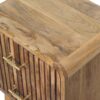 T Bar Ridged Nightstand - Oak - Image 6