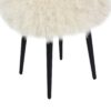 Alberta - Mongolian Sheepskin Round Ottoman - Latte Beige - Image 3