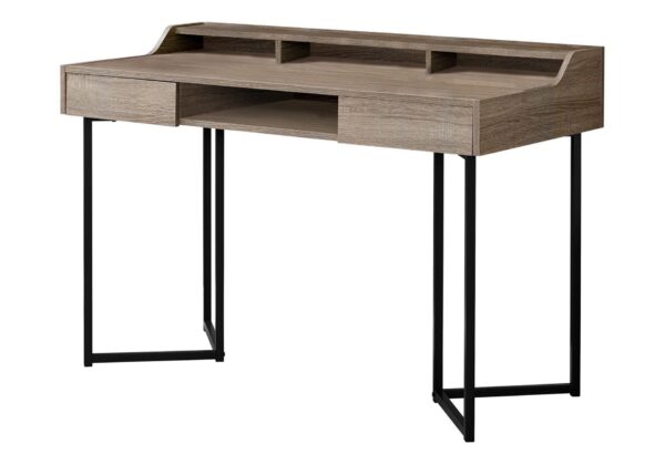 Computer Desk For Home Office, Laptop, Storage Drawers, Versatile Placement - Taupe
