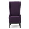 Fabric Dining Chair With High Back And Birch Wood Legs - Plum - Image 4