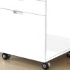 File Cabinet, Rolling Mobile, Storage Drawers, Printer Stand, Office, Work, Glossy Contemporary, Modern - White - Image 8