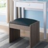 Vanity Cushioned Stool Chair Dark Brown - Image 2