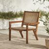 Coastal Solid Wood And Rattan Outdoor Accent Chair - Dark Brown - Image 4