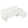 Convertible Futon Sofa Bed Futon Sofa Couch With An Adjustable Backrest, A Reversible Chaise Lounge And 2 Removable Armrest Pillows For Living Room - Beige - Image 16
