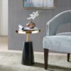 Accent Table Elegant Design Metal Round - Black / Gold - Image 2