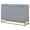 Queen Size Murphy Bed With Iron Legs, Modern Design - Gray - Image 2
