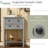 Narrow Console Table, Slim Sofa Table With Three Storage Drawers And Bottom Shelf For Living Room, Easy Assembly - Gray Wash - Image 4