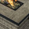 32" Propane Gas Fire Pit Table With Propane Tank Cover, 50000 Btu Rectangular Steel Fire Pit With Beautiful Wicker Base For Outside Garden - Beige - Image 8