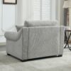 Modern Chenille Oversized Armchair, Chair And A Half, Single Sofa For Bedroom, Living Room, Wide - Light Gray - Image 6