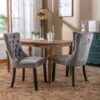 Nikki - Modern, High-End Tufted Solid Wood Contemporary Velvet Upholstered Dining Chair With Wood Legs Nailhead Trim (Set of 2) - Gray - Image 12