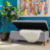 Kinetics - Upholstered Storage Ottoman With Lift-Top And Button Tufted Seat - Light Gray - Image 7