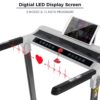 Portable Compact Treadmill, Electric Motorized 3.5Hp, 14Km / H, Medium Running Machine Motorised Gym 330Lbs, Foldable For Home Gym Fitness Workout Jogging Walking, Bluetooth Speaker App Fitime - White - Image 2