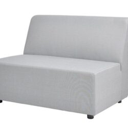 Cleo - Modular Upholstered Deep Seating Patio Armless Loveseat - Light Gray
