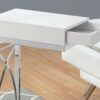 Accent Table, C - Shaped Glossy Contemporary & Modern - White - Image 2