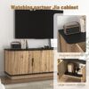 Grain 4 Door TV Cabinet, An Ideal Choice For TV And Item Storage In Modern Homes, A Perfect Blend Of Nordic And Modern Minimalist Styles - Black - Image 11