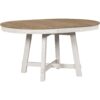 5 Piece Farmhouse Dining Table Set Wood Round Extendable Dining Table And 4 Upholstered Dining Chairs - Oak Natural / Antique White - Image 9