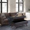 Owen - Lift Top Large Coffee Table Storage Ottoman - Distressed Black - Image 7