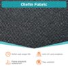 3 Piece Aluminum Frame Patio Furniture With 6.7" Thick Cushion And Coffee Table, All Weather Use Olefin Fabric Outdoor Chair - Gray / Black - Image 9
