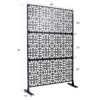 Outdoor & Indoor Privacy Screen Metal Privacy Screen Freestanding Decorative Privacy Screen Steel - Black - Image 3
