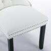 Nikki - Modern, High-End Tufted Solid Wood Contemporary And Velvet Upholstered Dining Chair With Wood Legs Nailhead Trim (Set of 2) - White / Light Blue - Image 12