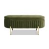 Chloe - Modern Glam Storage Bench - Olive Green - Image 3