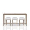 Glass Console Table With 3 Stools - Frosted - Image 4
