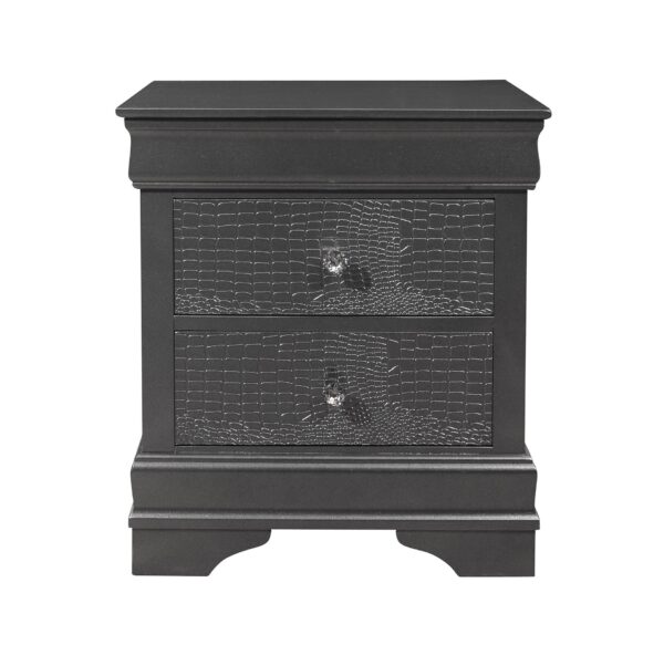 Shaker - Crocodile Metallic Nightstand - Gray