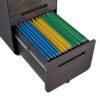 3 Drawer Mobile File Cabinet Under Desk Office, Simple Style Versatile Storage Cabinet, 5 Wheel Design Anti-Tilting Cold Rolled Steel Waterproof Moisture-Proof - Black - Image 12