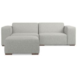 Rex - 2 Seater Sofa And Ottoman - Gray