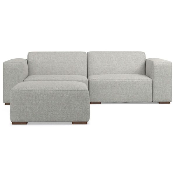 Rex - 2 Seater Sofa And Ottoman - Gray