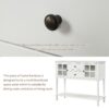 Hearth & Haven Stella - Buffet Storage Cabinet With Bottom Shelf - White - Image 6