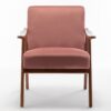 Accent Chair, Classic Mid Century Modern For Extra Seating - Rose - Image 3