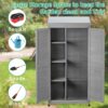 Wood Outdoor Storage Cabinet With Metal Top Garden Shed For Yard And Patio - Gray - Image 6