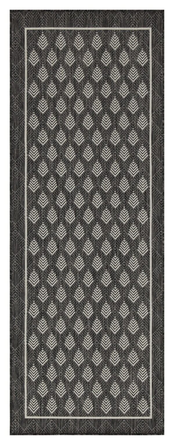 Sunshine - 2'7" X 7'3" Indoor, Outdoor Area Rug Polypropylene - Anthracite