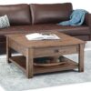Monroe - Square Coffee Table - Rustic Natural Aged Brown - Image 7