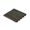 Acacia Hardwood Interlocking Deck Tiles, Striped Pattern - Dark Brown - Image 23
