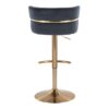 Cinch - Glam / Art Deco Adjustable Barstool With Swivel With Rounded T Footrest (Set of 2) - Gold / Black - Image 5