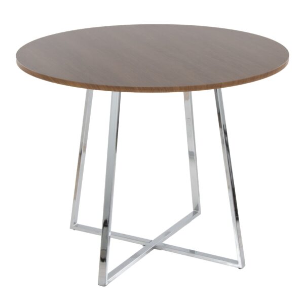Cosmo - Canary Contemporary Dining Table - Chrome / Walnut