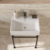 24" Ceramic Console Bathroom Sink With Overflow Basin & Legs - White - Image 2
