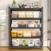 Wide Metal Shelves, With 5 Removable Dividers, Large Capacity, Strong Load Bearing, Suitable For Garage, Kitchen And Office - Black - Image 19